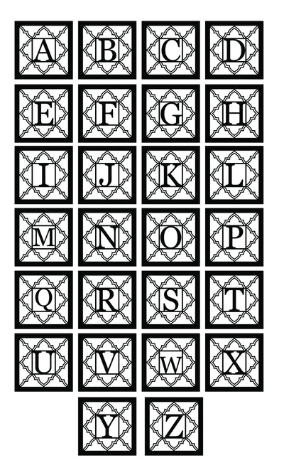 Square Decorative Initial Monogram