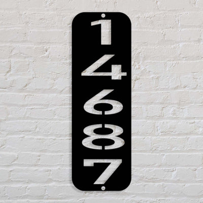 Custom Vertical Metal Address Sign | Outdoor Address Sign | House Numbers