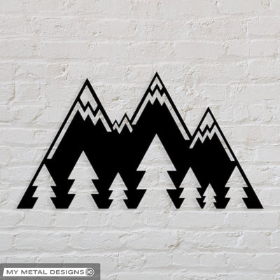 Geometric Mountains Metal Wall Art