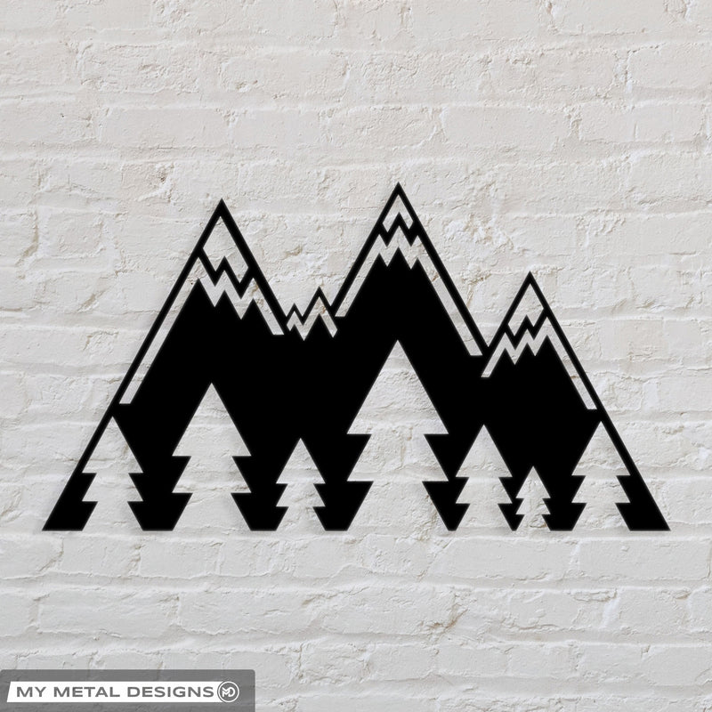 Geometric Mountains Metal Wall Art