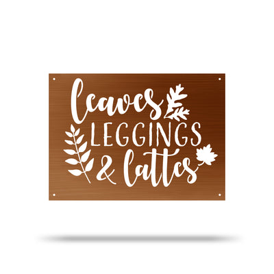 Leaves Leggings & Lattes | Metal Wall Art