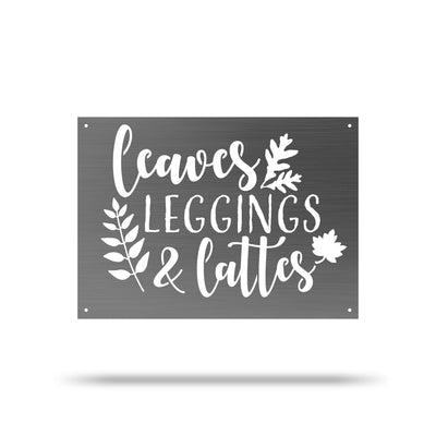 Leaves Leggings & Lattes | Metal Wall Art