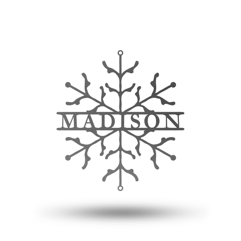Personalized Snowflake - Family Metal Sign