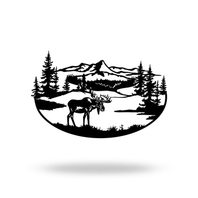 Moose In The Woods Metal Art