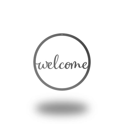 Welcome - Circular Metal Welcome Sign