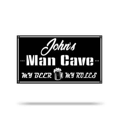Personalized Rectangular Man Cave Sign | Custom Man Cave Decor | Modern Man Cave & Bar Sign