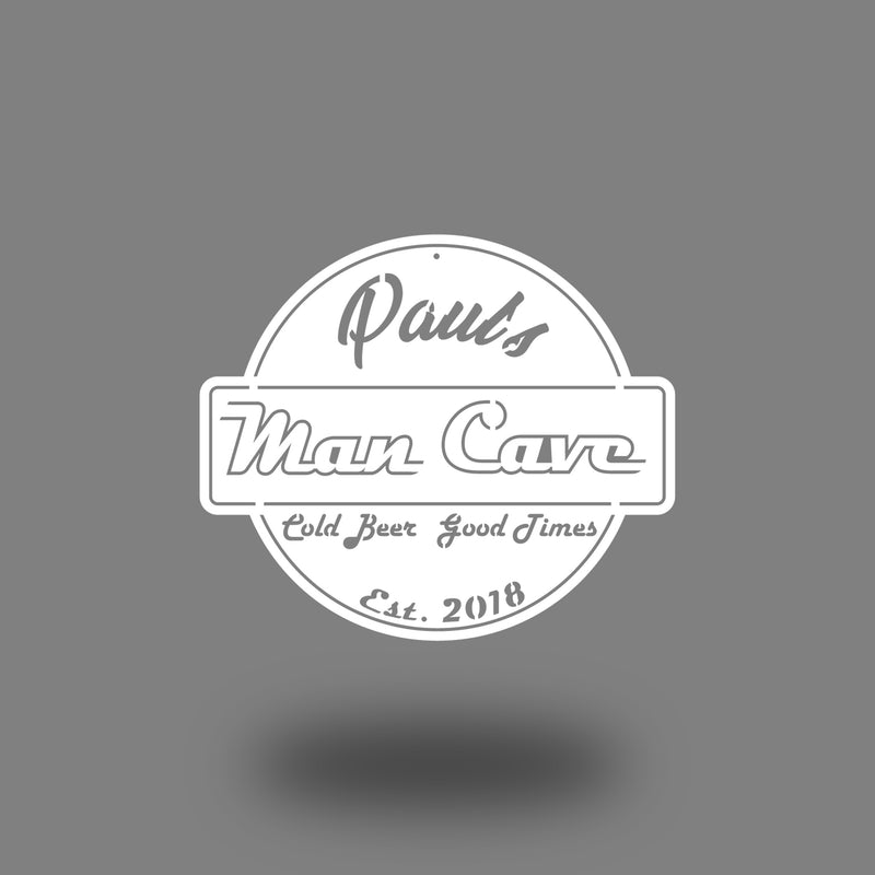 Personalized Circular Man Cave Sign | Retro Round Man Cave Decor | Round Bar / Man Cave Sign