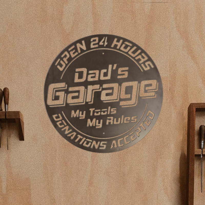 Personalized Garage Sign | My Tools, My Rules | Metal Sign