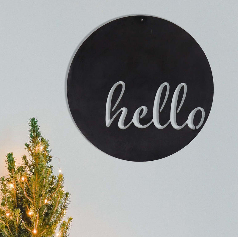 Hello - Modern Welcome Sign - My Metal Designs