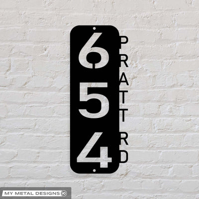 Modern Address Sign w/ Street Name | Metal Address Plaque | Address Numbers / Name
